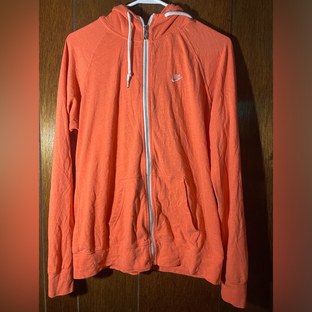 Nike Women’s Full-Zip Jacket Coral Size XL Hooded Lightweight